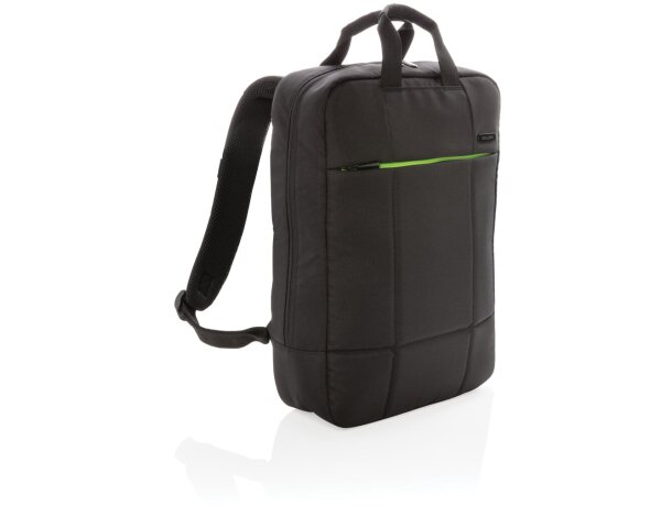 Mochila Soho RPET para ordenador 15.6 sin PVC Negro/verde detalle 11