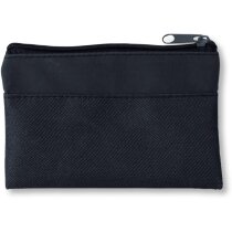 Monedero sencillo combinado en pvc y poliester personalizado negro Monedero sencillo combinado en pvc y poliester personalizado negro
