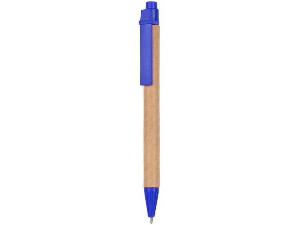 Bolígrafos ecológicos original cuerpo de cartón y fibra de trigo tinta azul Iund detalle 15