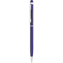 Bolígrafo sofisticado en aluminio con puntero personalizado azul