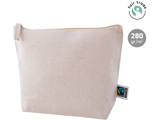 Neceser color natural de algodón fairtrade 280 g/m2 Clark detalle 1
