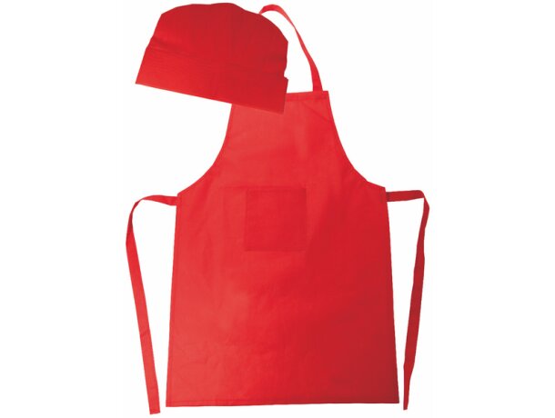 Set de delantal y gorro non woven cook con logo