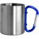 Taza de acero inoxidable con asa mosquetón de colores personalizada