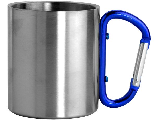 Taza de acero inoxidable con asa mosquetón de colores personalizada