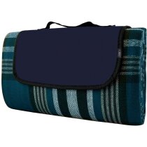 Manta picnic acrílico cuadros azul familiar RPET