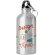 Botella de aluminio 500 ml brillante con mosquetón grabado