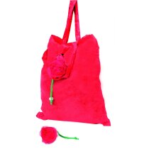 Bolsa plegable de poliéster con forma de rosa roja Bolsa plegable de poliéster con forma de rosa roja