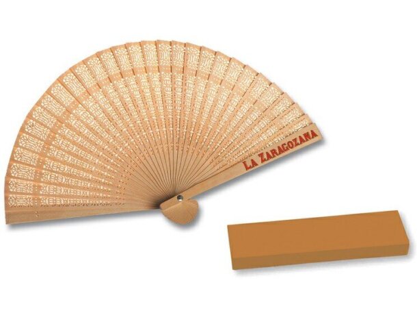 Abanico elegante de madera 23 cm grabado Abanico elegante de madera 23 cm grabado