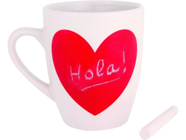 Taza decorada con corazón de pizarra personalizada Taza decorada con corazón de pizarra personalizada