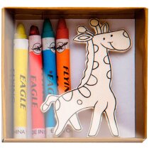 Kit para colorear ceras con figuras de madera