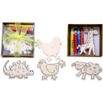 Estuche para regalo con figuras para colorear