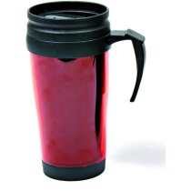 Taza termo de plástico con tapa personalizada roja Taza termo de plástico con tapa personalizada roja