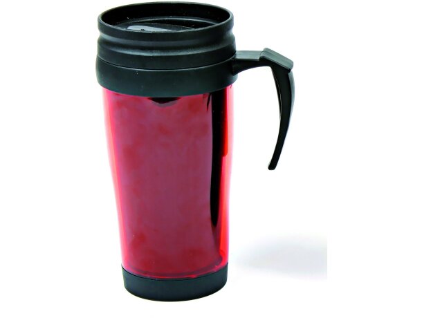 Taza termo de plástico con tapa personalizada roja Taza termo de plástico con tapa personalizada roja