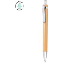 Bolígrafo clic bambú FSC con clip aluminio Meishan