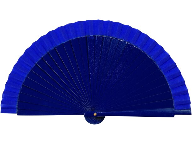 Abanico mini de madera con lacado personalizado azul Abanico mini de madera con lacado personalizado azul