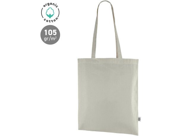 Bolsa de tela publicitaria algodón orgánico con certificado GOTS 105 g/m2 detalle 1
