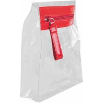 Neceser PVC transparente cremallera Agatha rojo