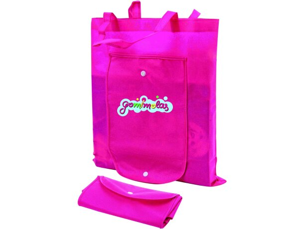 Mochila plegable de no tejido en varios colores rosa Mochila plegable de no tejido en varios colores rosa