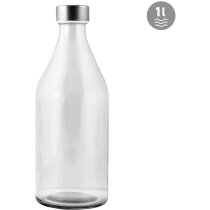 Botella de cristal con cierre hermético metálico