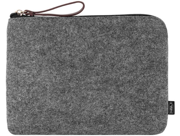 Neceser fieltro rPET con tirador de cuero Uret detalle 3