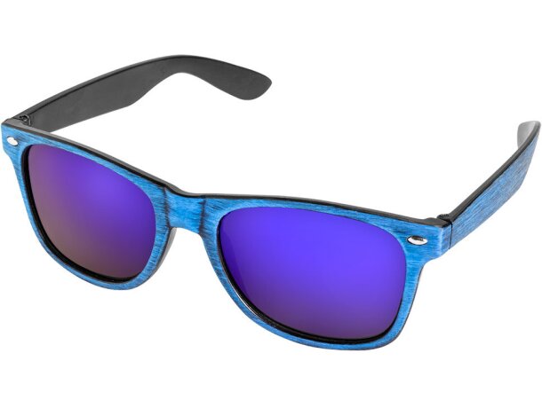 Gafas de sol Timber lentes espejo UV400 acabado madera con logo detalle 7