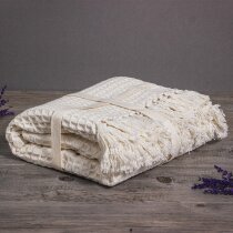 Plaid Pulla algodón natural beige 130x160 sofá