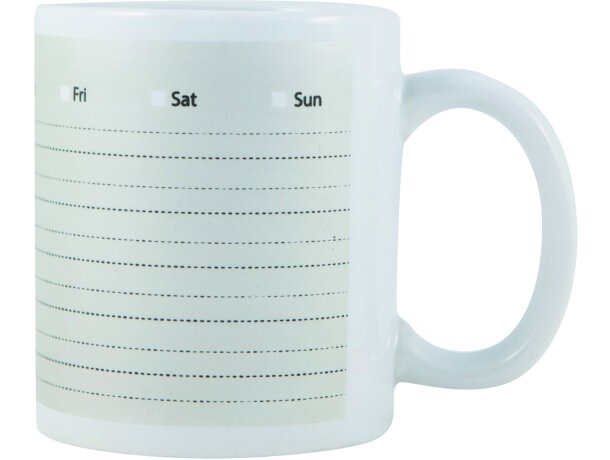Taza decorada con planning semanal personalizada Taza decorada con planning semanal personalizada