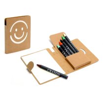 Set de libreta pequeña en cartón con pinturas de colores personalizada Set de libreta pequeña en cartón con pinturas de colores personalizada