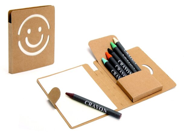 Set de libreta pequeña en cartón con pinturas de colores personalizada Set de libreta pequeña en cartón con pinturas de colores personalizada