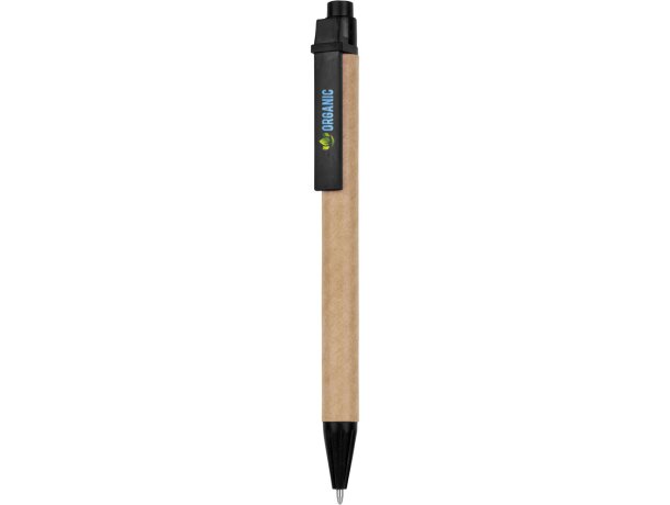 Bolígrafos ecológicos original cuerpo de cartón y fibra de trigo tinta azul Iund detalle 12