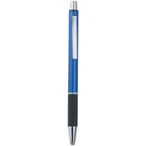 Bolígrafo de aluminio con caucho azul azul