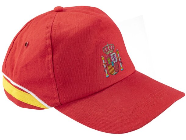 Gorra con detalles de la bandera de España en colores diferentes personalizada