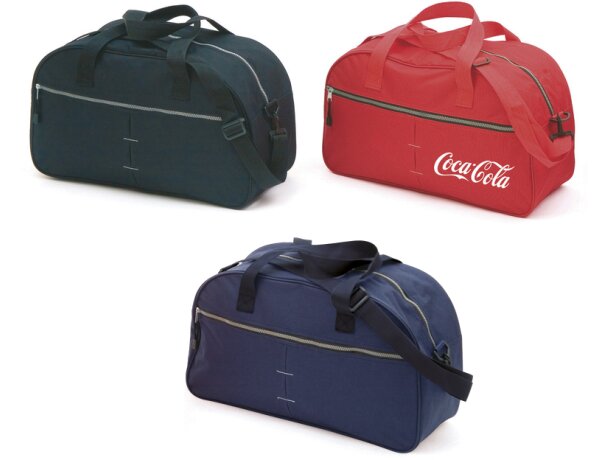 Bolsa de deporte de poliéster con cremallera gris personalizada