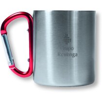 Taza de acero inoxidable con asa mosquetón de colores roja Taza de acero inoxidable con asa mosquetón de colores roja