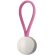 Llavero metálico grabado con correa de goma Rubber Round Rosa