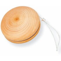 Yoyó de madera con cuerda color blanco personalizado