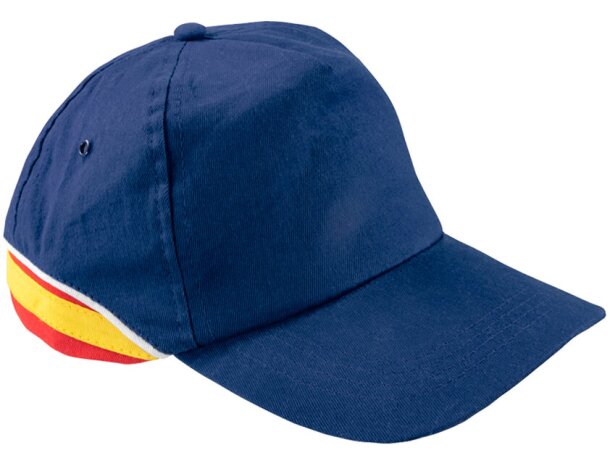 Gorra con detalles de la bandera de España en colores diferentes personalizada