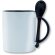 taza de ceramica con cuchara de colores especial para sublimacion personalizada negra