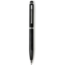 Bolígrafo de aluminio con puntero táctil y clip personalizado negro Bolígrafo de aluminio con puntero táctil y clip personalizado negro