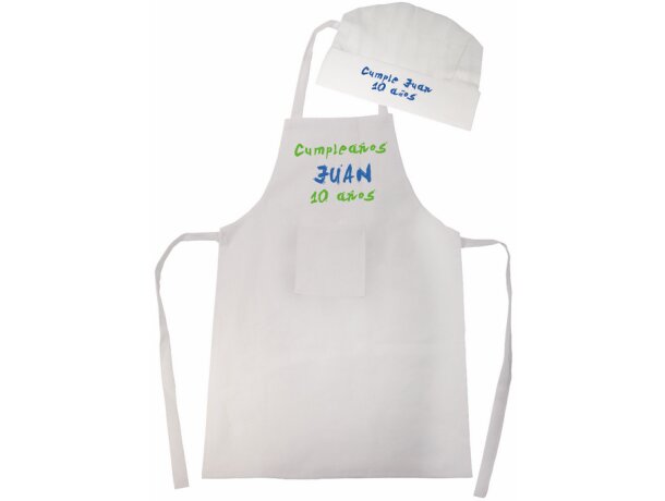 Set de delantal y gorro non woven cook personalizado