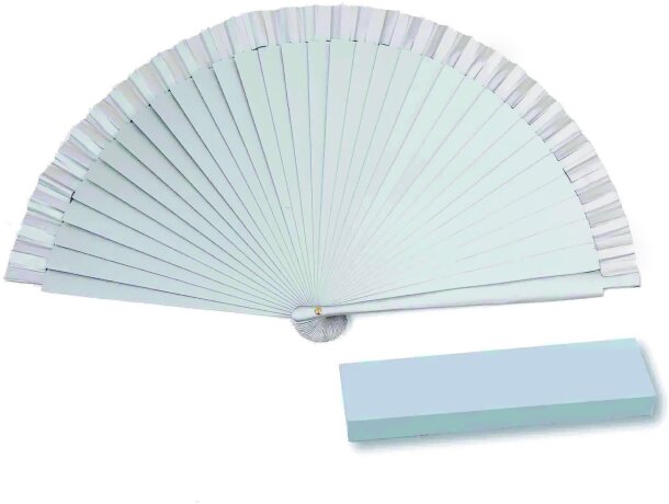 Abanico de madera con acabado lacado personalizado blanco Abanico de madera con acabado lacado personalizado blanco
