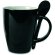 taza de ceramica con cuchara en colores personalizada negra