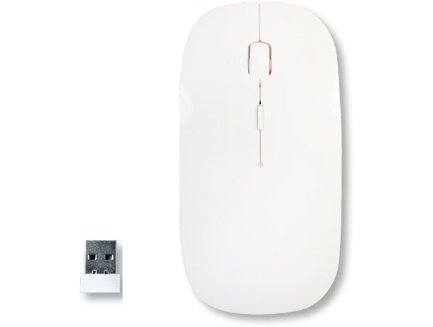 Ratón inalámbrico de diseño moderno con rueda blanco Ratón inalámbrico de diseño moderno con rueda blanco