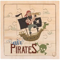 Puzzle Kirakos madera natural 16 piezas cuadrado