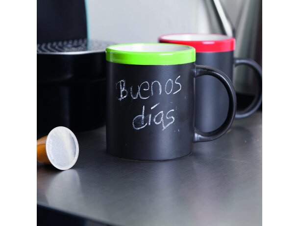 Taza decorada con pizarra de colores personalizada