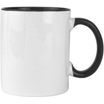 Taza cerámica blanca sublimable asa interior azul