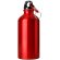 Botella de aluminio 500 ml brillante con mosquetón Rojo/metalizado