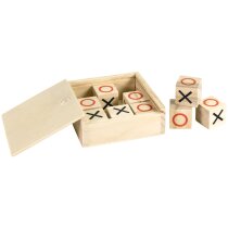 Tres en raya Kabbur madera natural con fichas