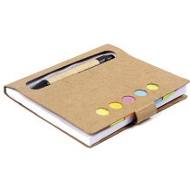 Libretas ecológicas con notas adhesivas y mini bolígrafo a juego