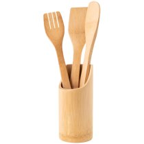 Set Kiper bambú FSC tenedor cuchara paleta porta
